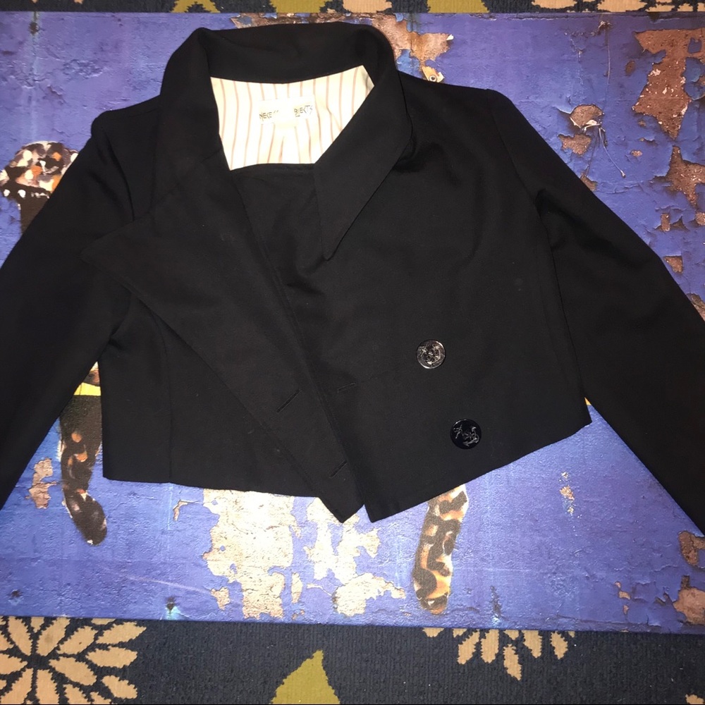 Necessary Objects Navy Cropped Blazer - image 3